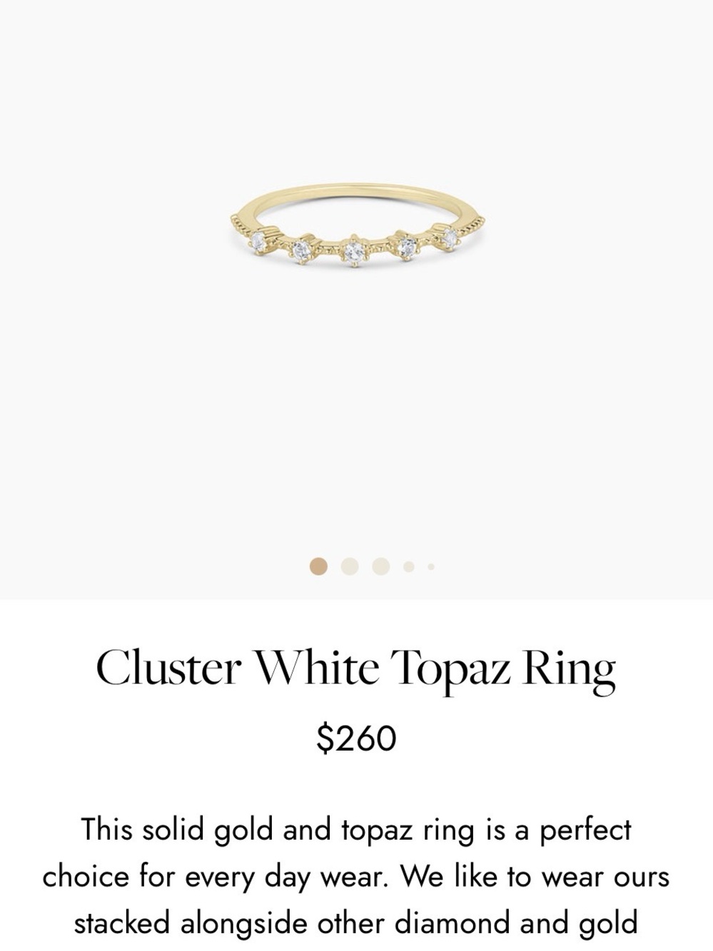 Gorjana Cluster White Topaz Gold Ring